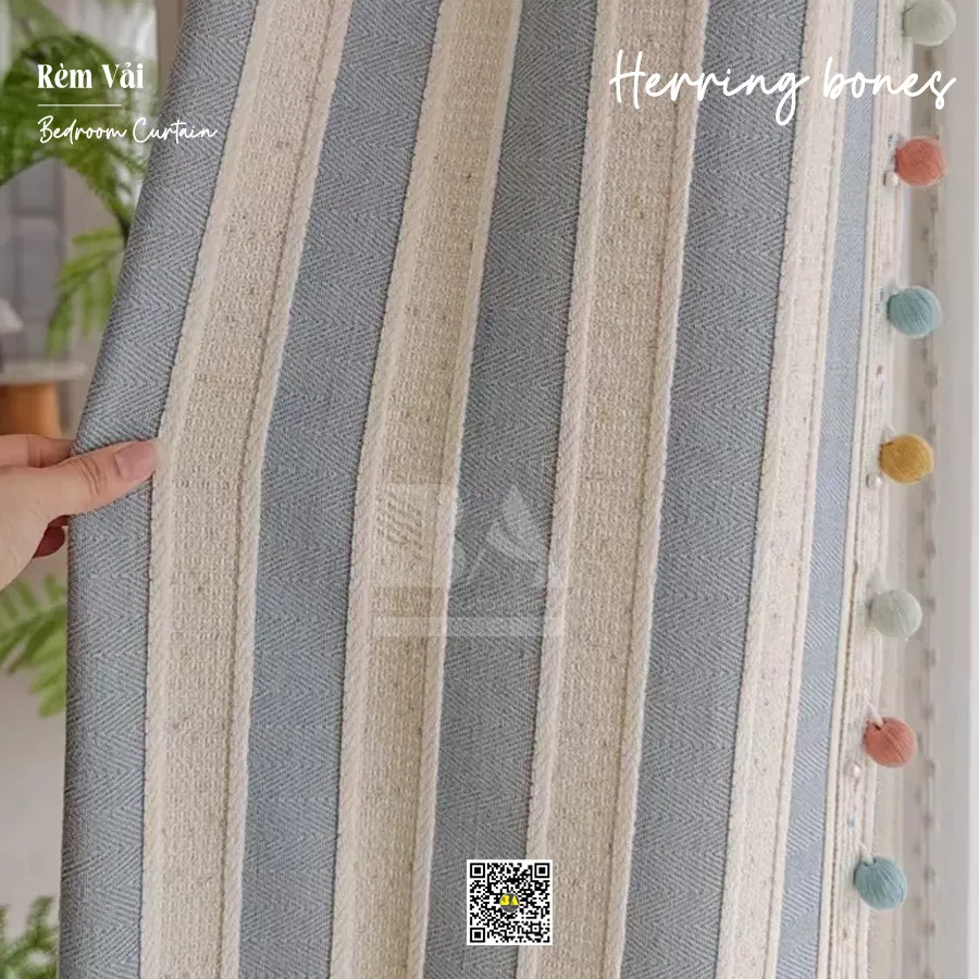 Rèm Vải Sọc Cho Bé – Rèm Phòng Trẻ Em May Đo Theo Không Gian